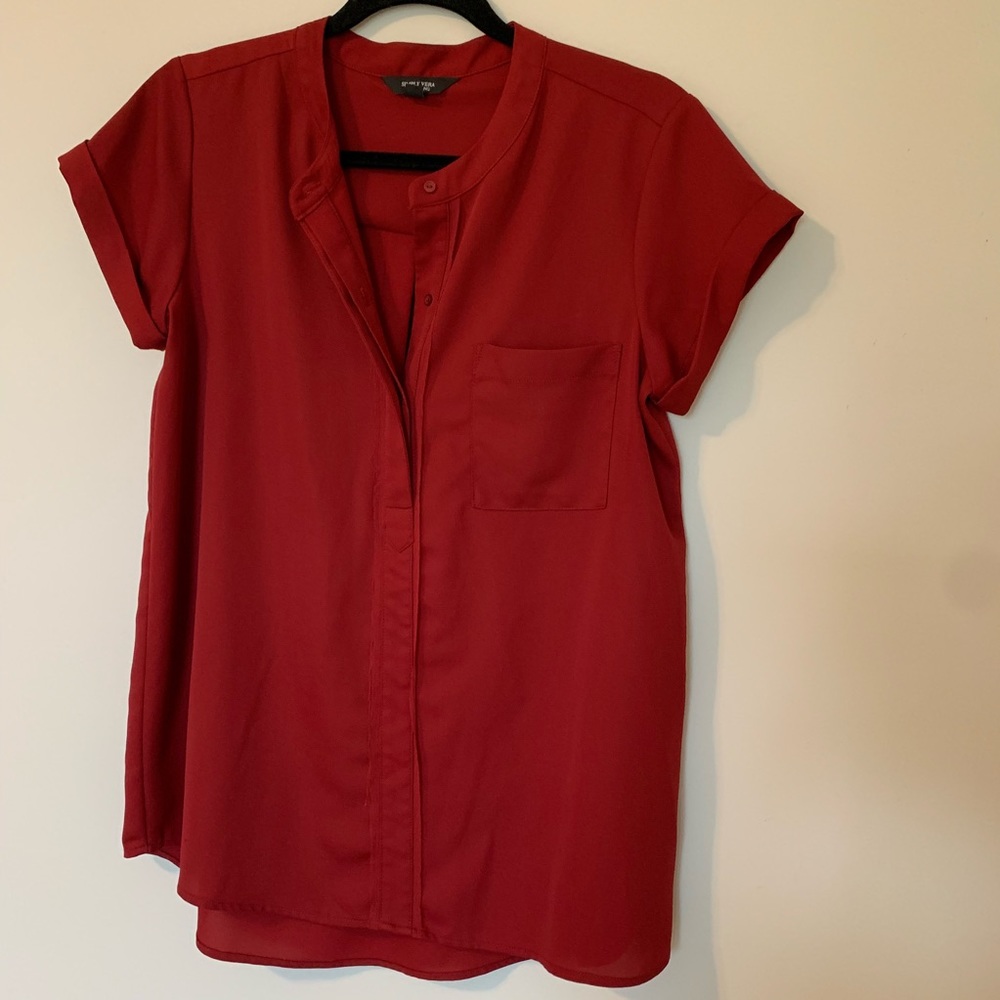 Crimson Red Simply Vera Business Casual Top